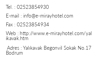 Miray Hotel Yalkavak iletiim bilgileri